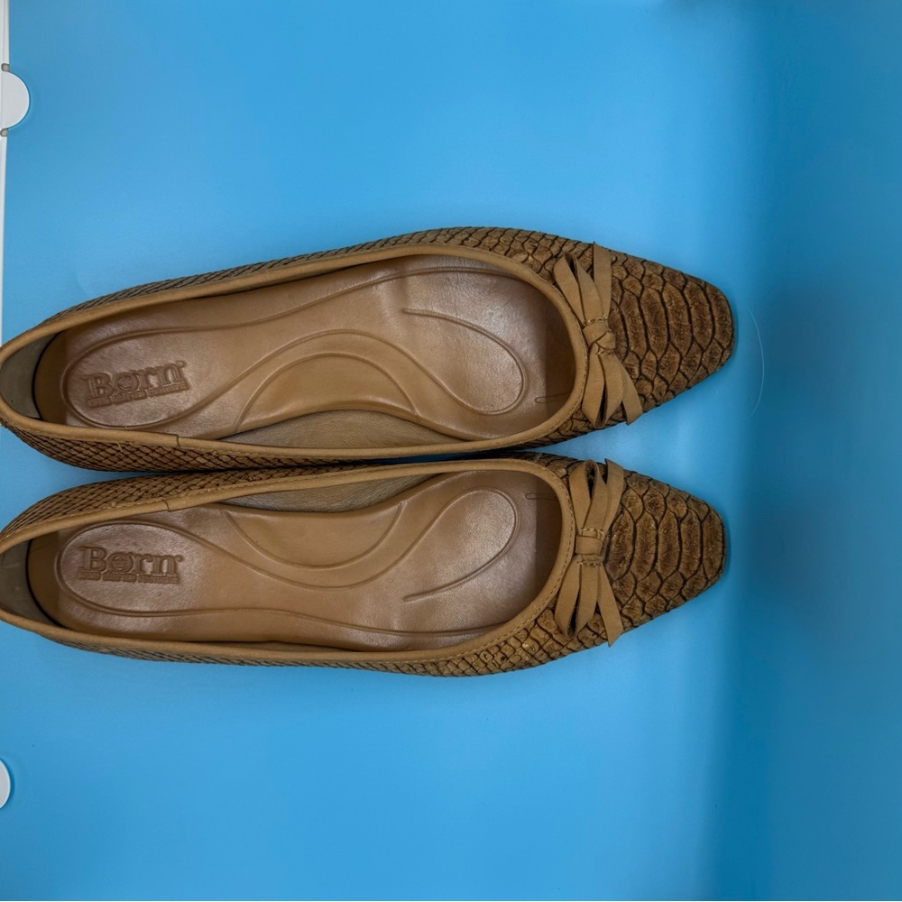 Born Brown Textured Women's Flats with Bow